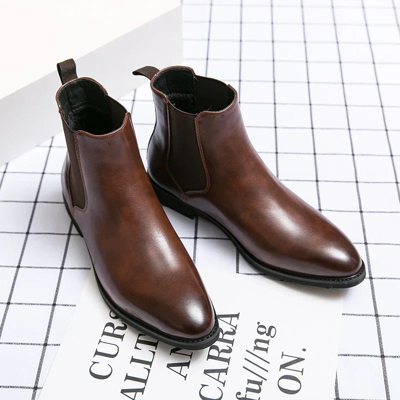 Stivali Chelsea da uomo in pelle, modello 2025, firmati, italiani, eleganti, casual, caldi, morbidi, alla caviglia, taglie forti 48