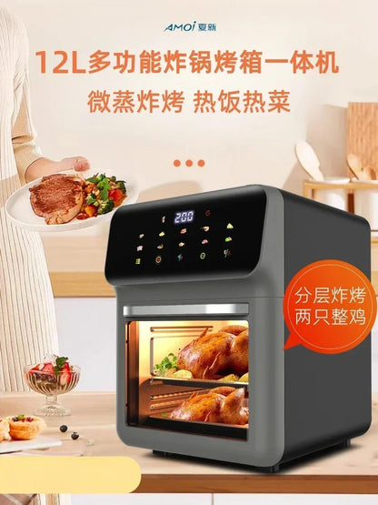 Nuovo mini forno elettrico domestico da 220 V con vaporiera e microonde, macchina monoblocco per cuocere, arrostire e cuocere a vapore.