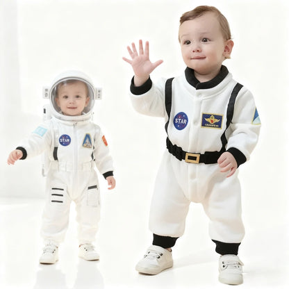 Nuovo costume da astronauta per neonati e bambini, tuta spaziale ricamata, tutina per feste, costume di Halloween, salopette invernale a maniche lunghe.