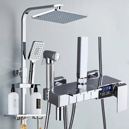 Piano Digital Display Thermostatic Bathroom Shower Set Hot Cold Brass Bathroom Faucets Accessories Digital Piano Shower System