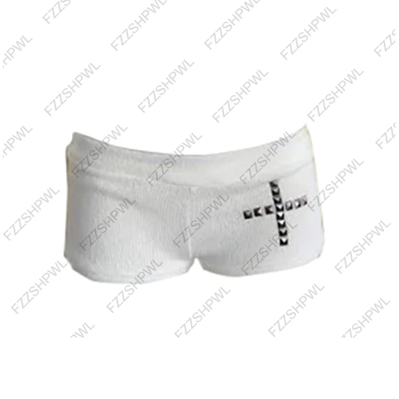 Stile dark Hip Hop Harajuku Rivet design Y2K Shorts Rock Gothic Fashion Crop Shorts Vintage Chic Hot pants Streetwear Punk Pants