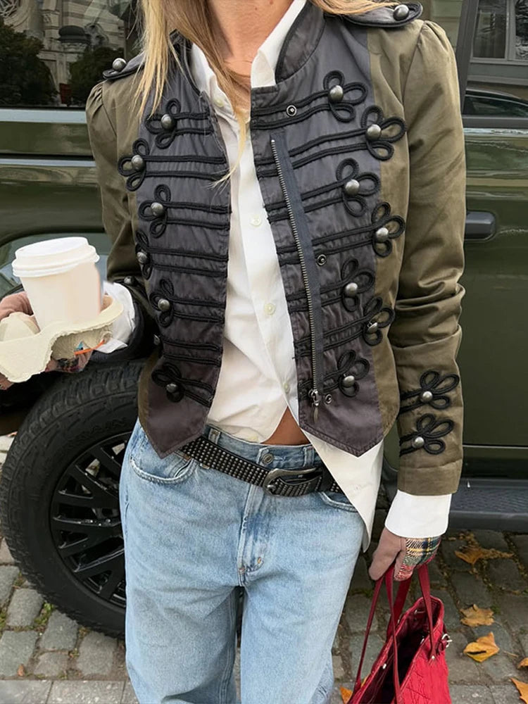 Giacche bomber retrò da donna, collo alto, in maglia 3D, patchwork, maniche lunghe, cerniera, cappotti da donna, primavera 2026, nuovi capispalla eleganti