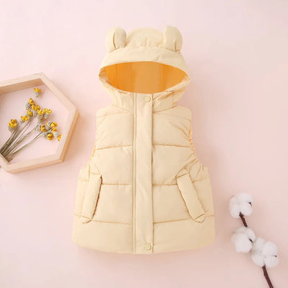 Gilet da bambino autunno/inverno 2-6 anni, caldo, tinta unita, senza maniche, con cappuccio e cerniera, gilet da bambina, regalo di compleanno, abbigliamento per bambini