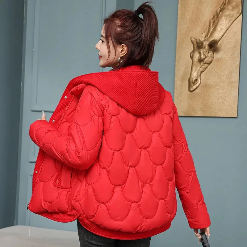 2025 Fashion Coats Korean Style Loose Comfort Quilted Coat Women Jacket Women Parkas Warm Jackets Casual Coat New Winter Clothes