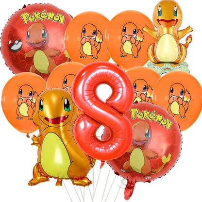 Palloncino Pikachu Pokemon per feste di compleanno da 1 a 9 anni, decorazione per feste a tema Pokemon e Squirtle, palloncino in alluminio per baby shower, bomboniere a tema Pikachu.