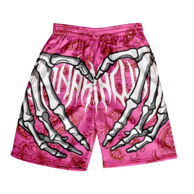 Pantaloncini da spiaggia classici estivi 2024 con teschio, nuovi modelli alla moda con stampa di mano scheletrica, pantaloncini da palestra per uomo e donna, ad asciugatura rapida, pantaloncini da ghiaccio.