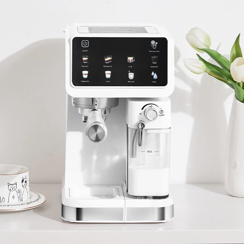 Macchina per caffè espresso italiana per uso domestico, ad alta pressione, automatica, con schiuma di latte, schermo a colori intelligente, macchina per caffè integrata