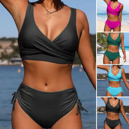 Bikini sexy a vita alta 2024 Costume da bagno a fascia da donna Costume da bagno femminile Set bikini da donna Body stampato Costume da bagno estivo Bikini XXL