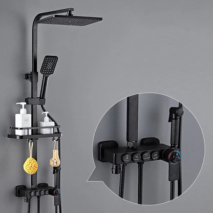 Piano Digital Display Thermostatic Bathroom Shower Set Hot Cold Brass Bathroom Faucets Accessories Digital Piano Shower System
