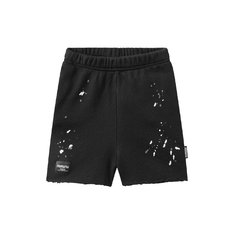 Completo estivo per bambini 2025, composto da maglietta a girocollo stampata e pantaloncini ricamati. Abbigliamento di tendenza per bambini.