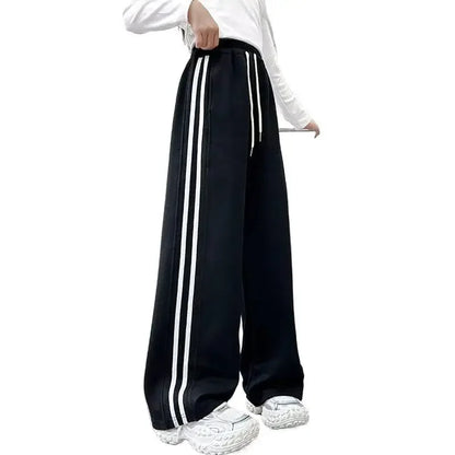Pantaloni sportivi da bambina foderati in pile, gamba larga, autunno/inverno, pantaloni casual per bambini, abbigliamento esterno alla moda per bambini, disponibili in magazzino AE.