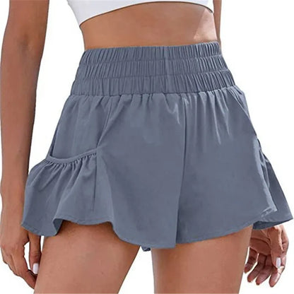 The latest summer women's pants, high-waisted shorts that dry quickly for fitness and running. With pocket