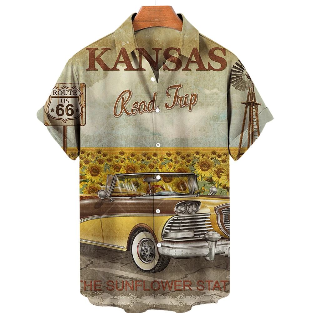Maglietta da uomo Route 66 Biker 3D per ragazze motocicliste Maglietta Route 66 per uomo Maglietta oversize a maniche corte americana da uomo Maglietta da viaggio