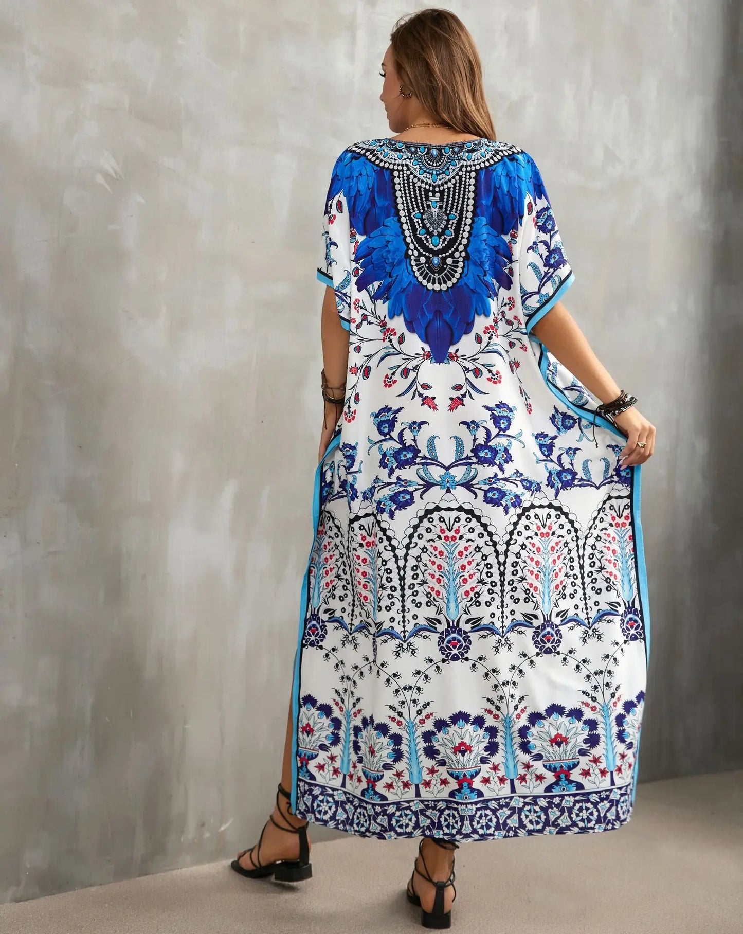 Women's Clothing Kaftan Dresses for Women Plus Size Bathing Suit Cover up Caftan Maxi Beach Dresses