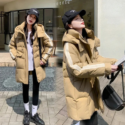 Down Cotton Jacket 2024 New Korean Version Loose Student Ladies Winter Parka Coat Elegant Temperament Cotton Padded Lady Coat