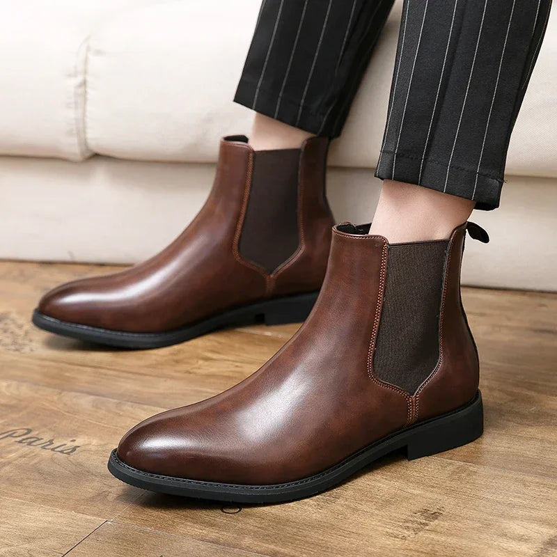 Stivali Chelsea da uomo in pelle, modello 2025, firmati, italiani, eleganti, casual, caldi, morbidi, alla caviglia, taglie forti 48