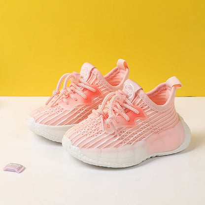 2024 Nuove scarpe primaverili per bambini, suola leggera, traspiranti, scarpe sportive per bambini, morbide, da esterno, da tennis, alla moda, per bambine e bambini, sneakers 15-25