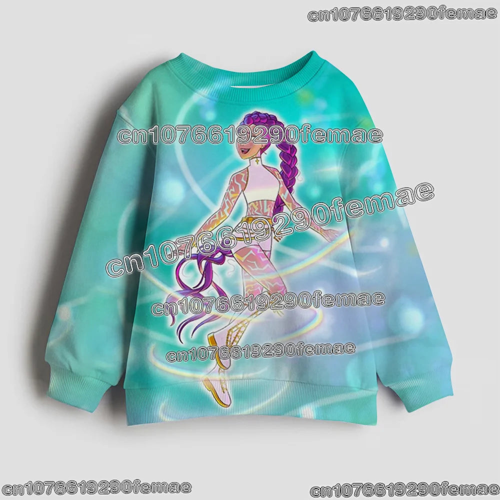 Maglione per bambini con motivo KPOP Demon Hunter Huntrix 2026, maniche lunghe, alla moda, casual, per primavera e autunno.