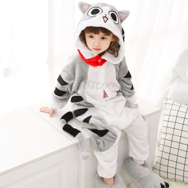 Set di pigiami Kigurumi per bambini e bambine, pigiami panda unicorno per donne, pigiami pigiama tutina gatto per adulti, pigiami invernali caldi per bambini