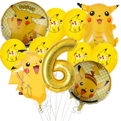 Pikachu Pokemon Balloon 1-9th Birthday Party Decoration Pokemon Squirtle Party aluminum Balloon Baby Shower Pikachu Party Favors