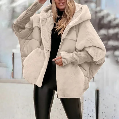 Cappotto invernale da donna 2025ew in cotone, cappotto casual ampio, giacca con cappuccio comoda ed elegante a maniche lunghe.