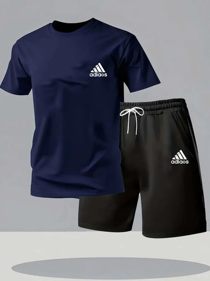 2025 summer fashion trend men's plus size two-piece casual and comfortable high-quality sports set