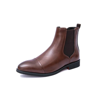 Stivali Chelsea da uomo con suola rossa, scarpe eleganti nere da uomo con punta a punta, stivali corti da uomo alla moda in Inghilterra.