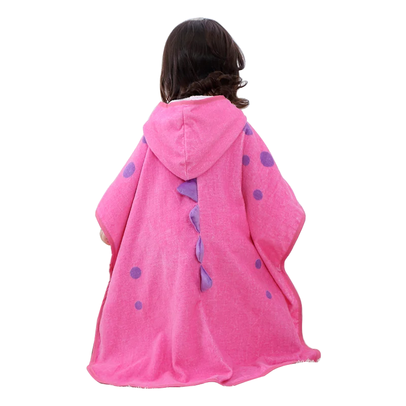 Asciugamano da bagno per neonati con cappuccio a forma di dinosauro dei cartoni animati MICHLEY, asciugamano da spiaggia in cotone, accappatoio morbido per neonati, unisex per bambini e bambine.