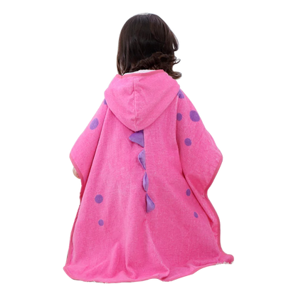 Asciugamano da bagno per neonati con cappuccio a forma di dinosauro dei cartoni animati MICHLEY, asciugamano da spiaggia in cotone, accappatoio morbido per neonati, unisex per bambini e bambine.