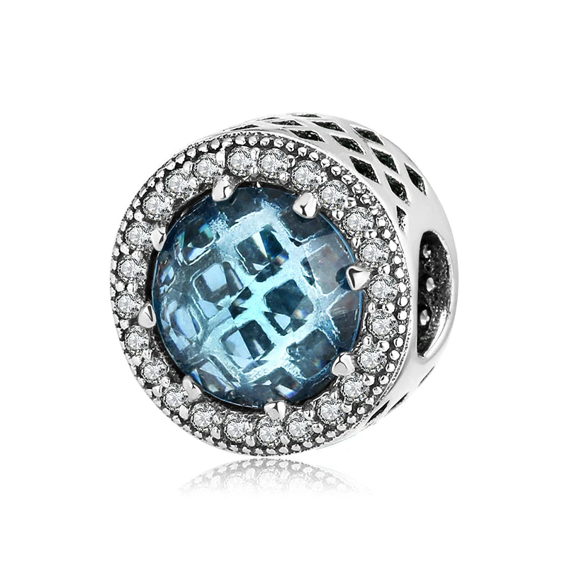 100% autentico argento sterling 925, cuore rosa, perline di zirconi trasparenti, compatibile con i charm europei originali, braccialetti e creazione di gioielli
