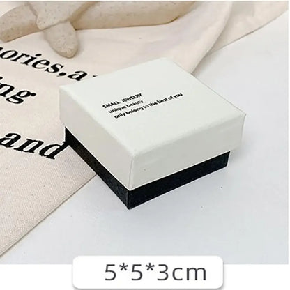 Semplice portagioie per orecchini, anelli, bracciali e collane, in carta grigia e nera, espositore per gioielli, scatola organizer per gioielli.