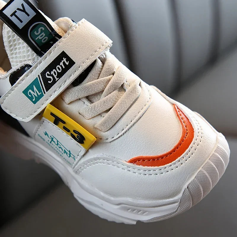 Scarpe da ginnastica comode e alla moda in similpelle per neonati, autunno/inverno, per bambini e bambine, scarpe sportive per bambini piccoli.