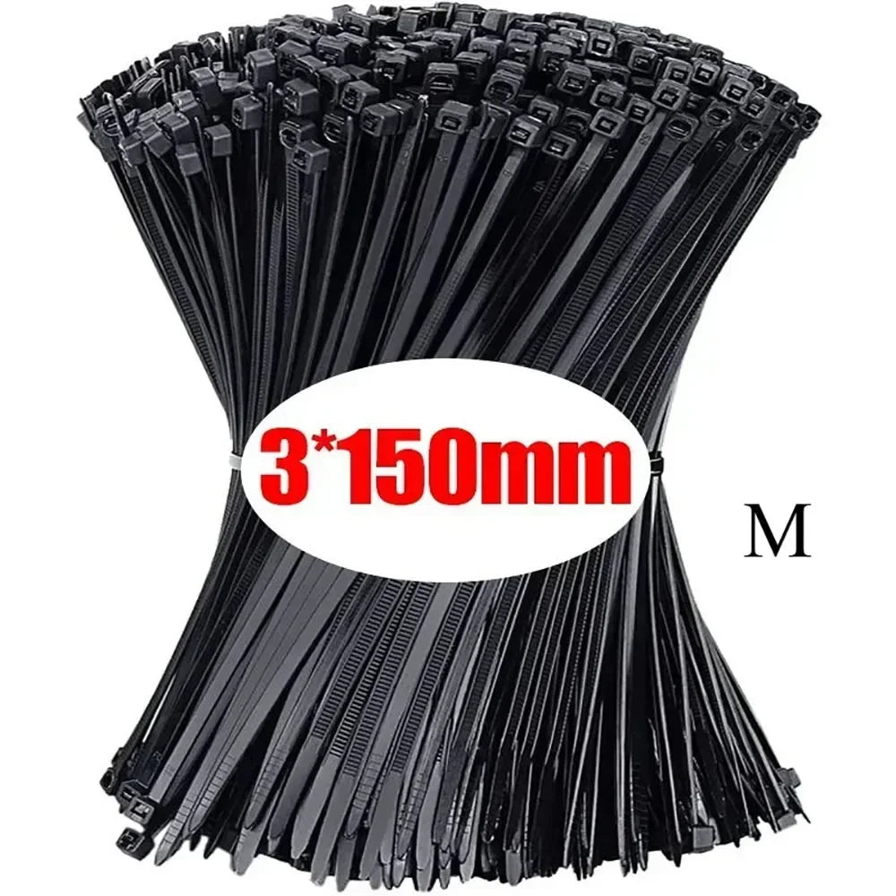 10-1000 Pcs Plastic Clamping Collar Rilsan Cable Ties Clamp Greenhouse Plastic Clamps Self-tightening Plastic Necklace Belts