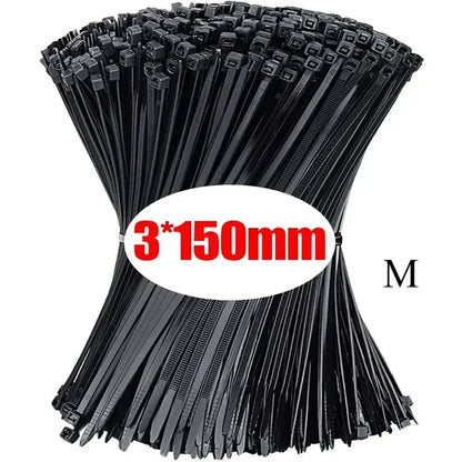 10-1000 Pcs Plastic Clamping Collar Rilsan Cable Ties Clamp Greenhouse Plastic Clamps Self-tightening Plastic Necklace Belts