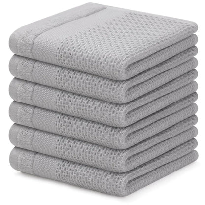 Homaxy Kitchen Cotton Towels Honeycomb Breathable 100% Cotton Dish Cloths Reusable Absorbent Household Washable Cleaning Cloths