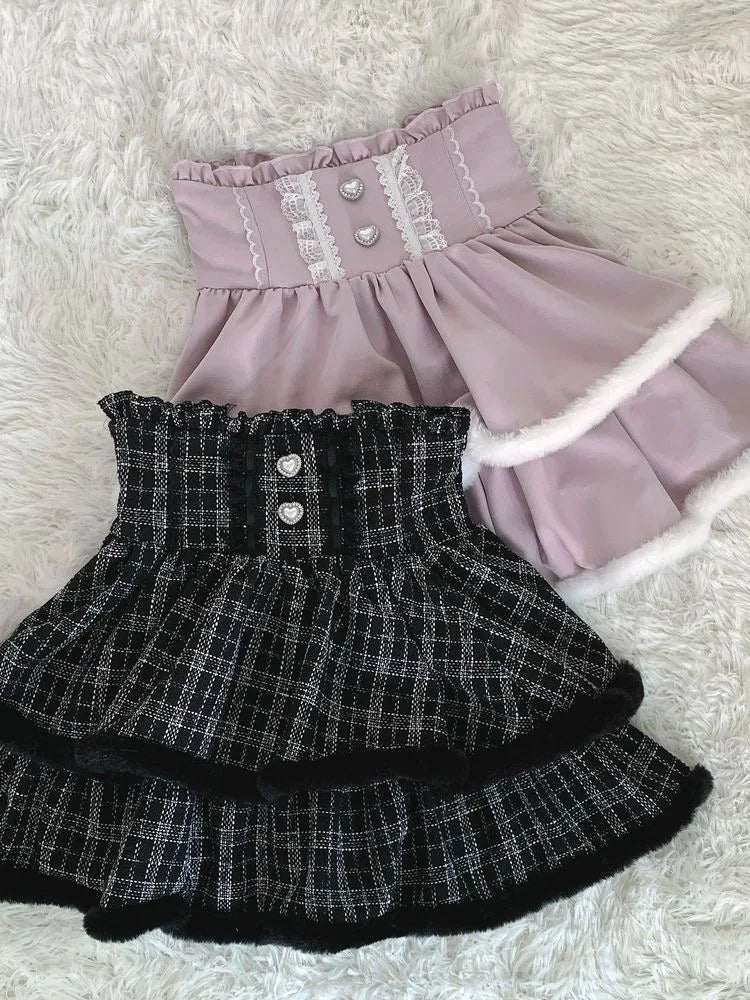Abiti da Lolita Kawaii per ragazze giapponesi, camicette con fiocco in maglia e gonne a vita alta, nuovi adorabili set da 2 pezzi Harajuku invernali