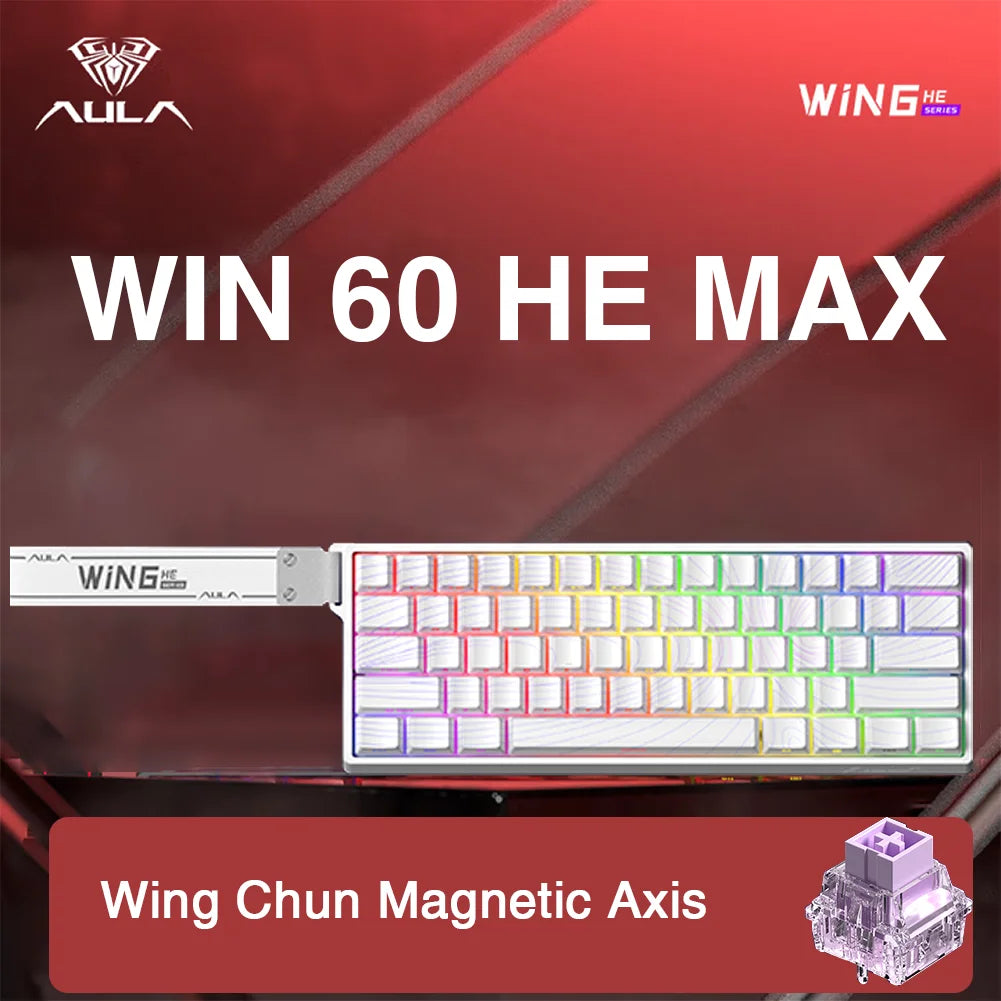 Tastiera da gioco personalizzata AULA WIN60 WIN68 HE Esports con switch magnetici, trigger rapido, 8K di ritorno, RGB, hot-swap, 60% e 68%.