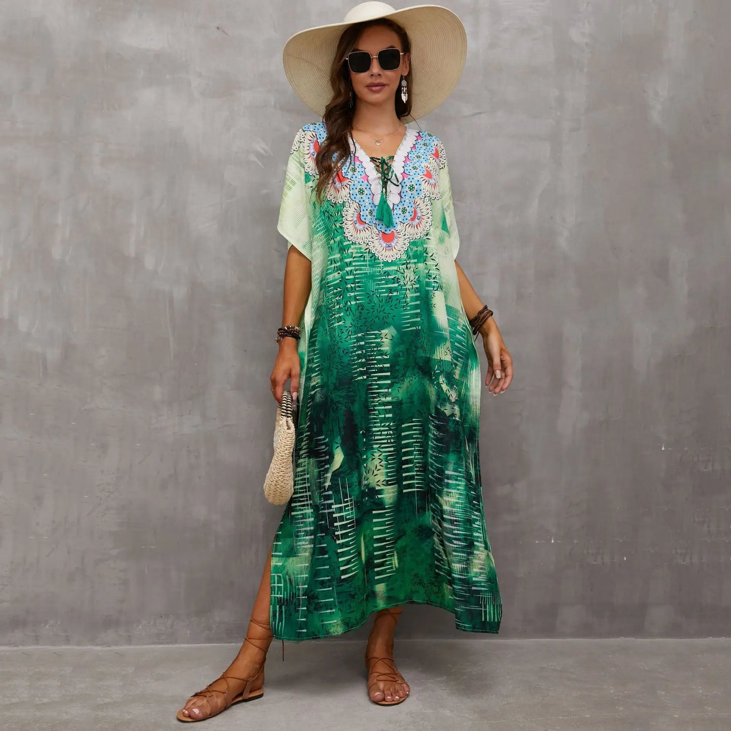 Women's Clothing Kaftan Dresses for Women Plus Size Bathing Suit Cover up Caftan Maxi Beach Dresses
