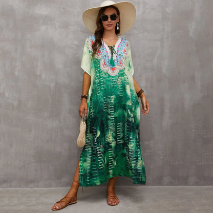 Women's Clothing Kaftan Dresses for Women Plus Size Bathing Suit Cover up Caftan Maxi Beach Dresses