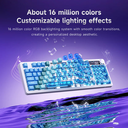 Tastiera da gioco AJAZZ AK980V2 Pro con batteria da 10000 mAh, doppia frequenza di polling 8K, tri-mode cablata/Bluetooth/2.4G e schermo a colori.