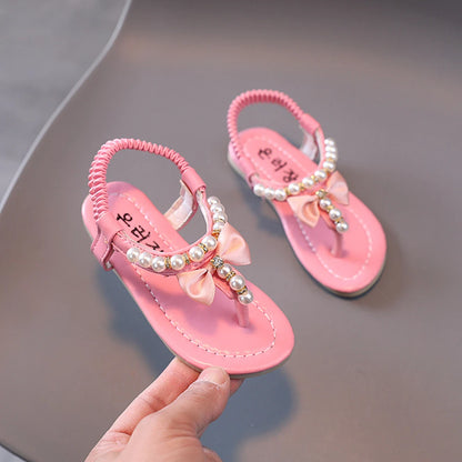 Scarpe estive da bambina, ballerine con perline, scarpe da principessa, scarpe da ballo per neonati, sandali per bambini, scarpe da matrimonio per bambini, rosa