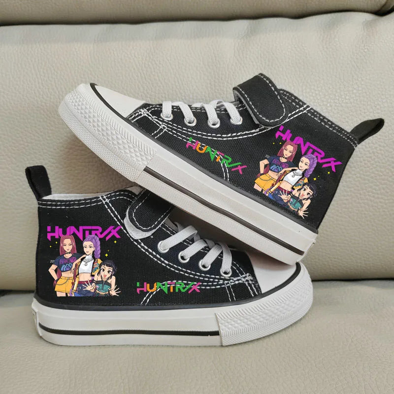 Nuove scarpe da ginnastica alte Kpop Demon Hunter per bambine, scarpe sportive casual da corsa e da tennis.