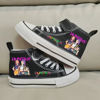 Nuove scarpe da ginnastica alte Kpop Demon Hunter per bambine, scarpe sportive casual da corsa e da tennis.