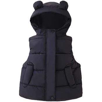 Gilet da bambino autunno/inverno 2-6 anni, caldo, tinta unita, senza maniche, con cappuccio e cerniera, gilet da bambina, regalo di compleanno, abbigliamento per bambini