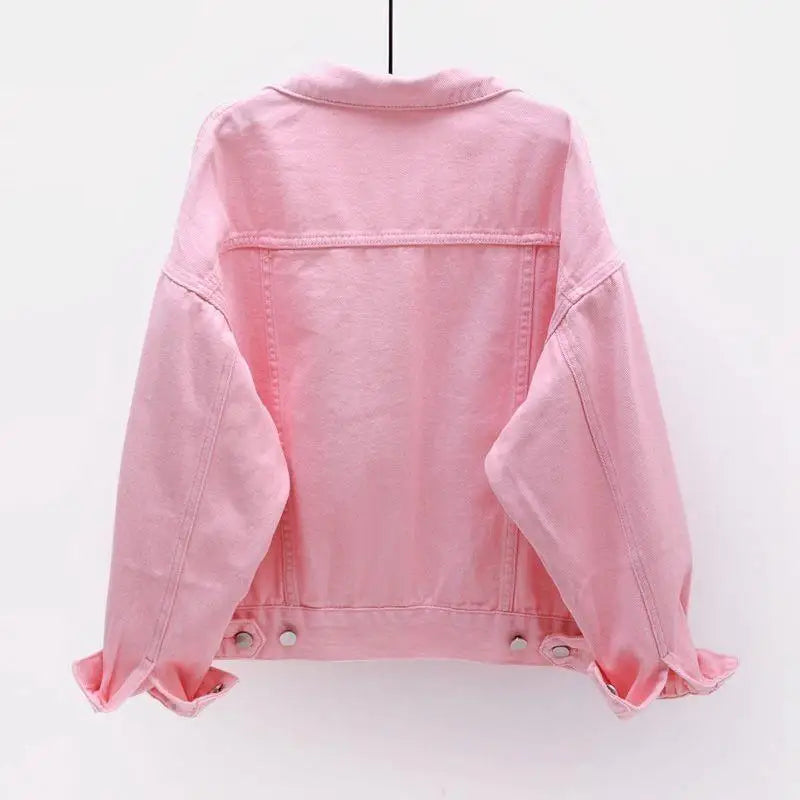 Large Size Denim Short Jacket for Women in Spring and Autumn Versatile New Loose Style