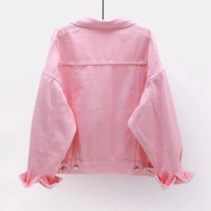 Large Size Denim Short Jacket for Women in Spring and Autumn Versatile New Loose Style