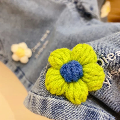 Jeans ricamati con fiori per bambina, jeans per bambini, pantaloni per bambina, pantaloni a gamba larga Daduhey, pantaloni harem, pantaloni per vestiti