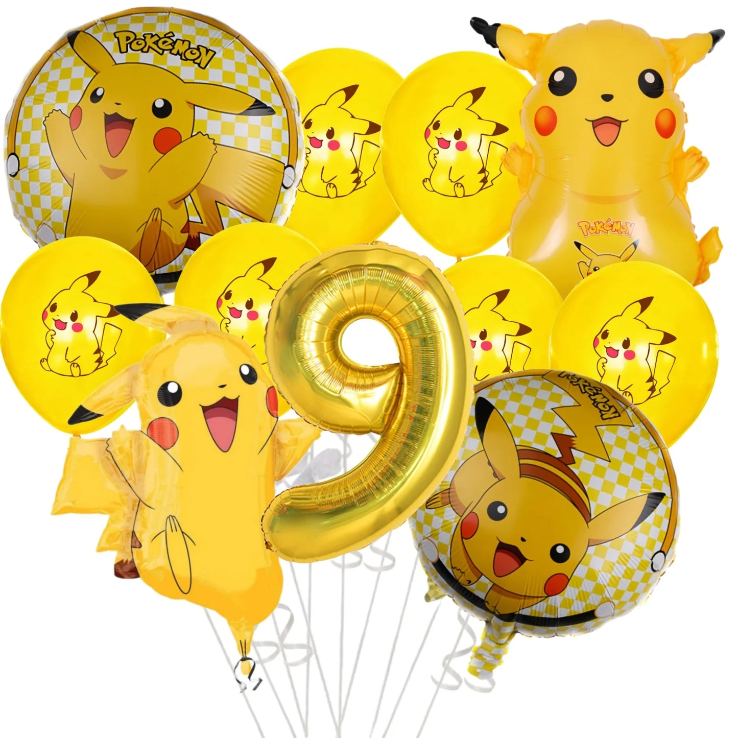 Pikachu Pokemon Balloon 1-9th Birthday Party Decoration Pokemon Squirtle Party aluminum Balloon Baby Shower Pikachu Party Favors