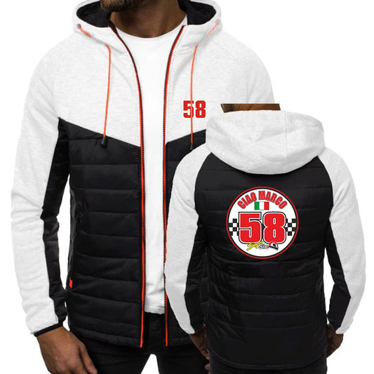 Felpe alla moda di tendenza 2025 Primavera e Autunno Giacca da uomo di design popolare Marco Simoncelli Super Sic 58 Logo Print Coat