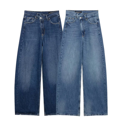 Casual High Waist Wide Leg Jeans Women's Versatile Denim Pants Slimming Effect New Summer Collection Fashionable Female